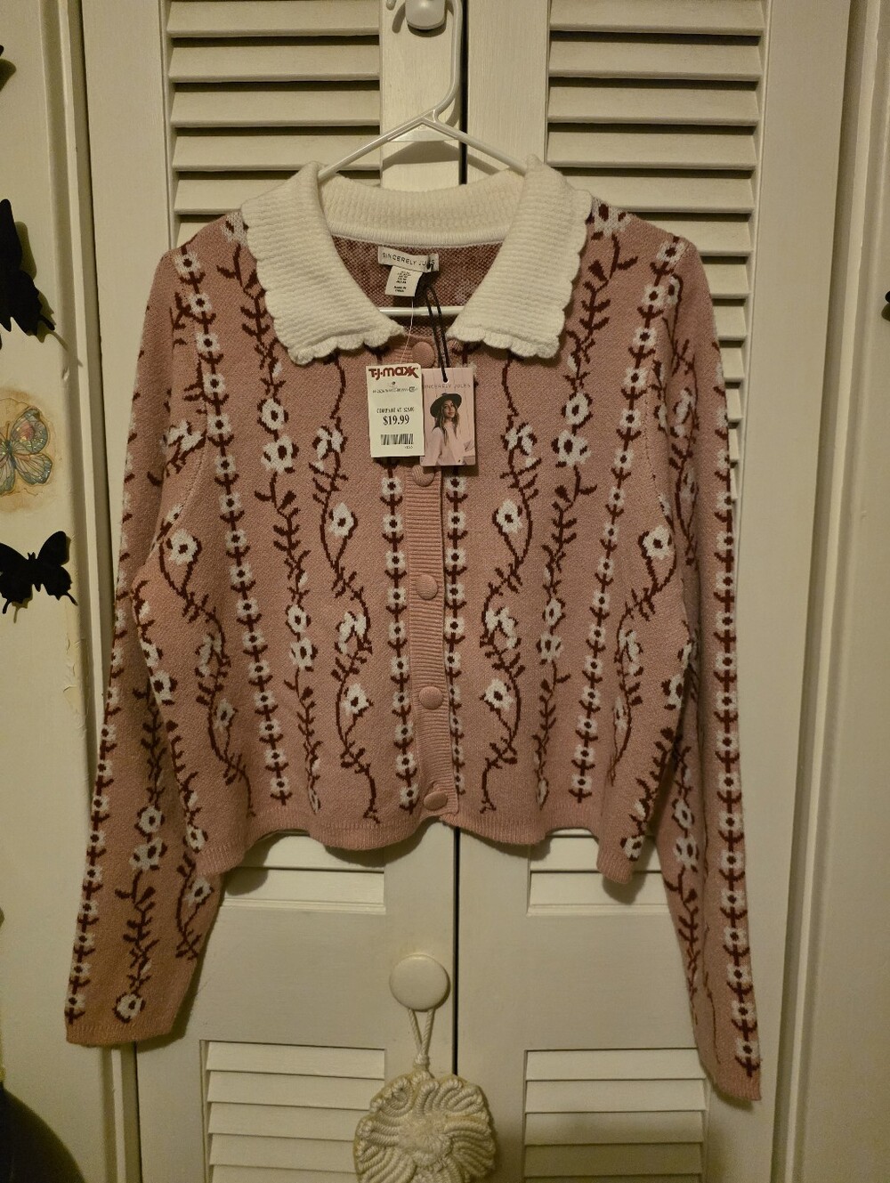 Sincerely Jules Cardigan Sweater with Peter Pan Collar NWT!